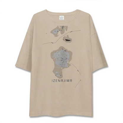 【伊是名島（沖縄県）】地図柄ビッグシルエットTシャツ