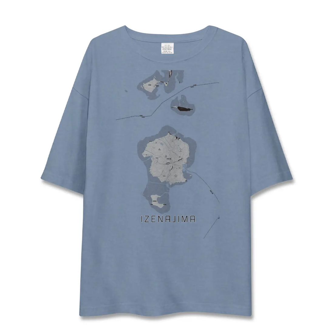 【伊是名島（沖縄県）】地図柄ビッグシルエットTシャツ