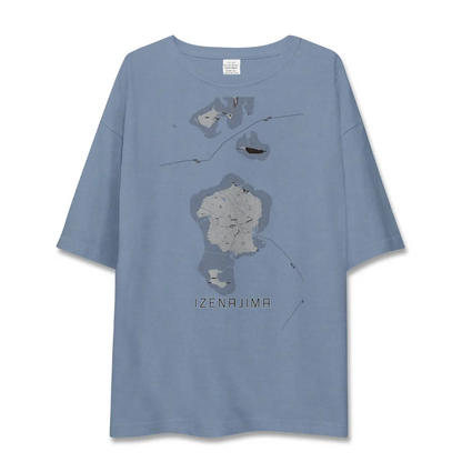 【伊是名島（沖縄県）】地図柄ビッグシルエットTシャツ