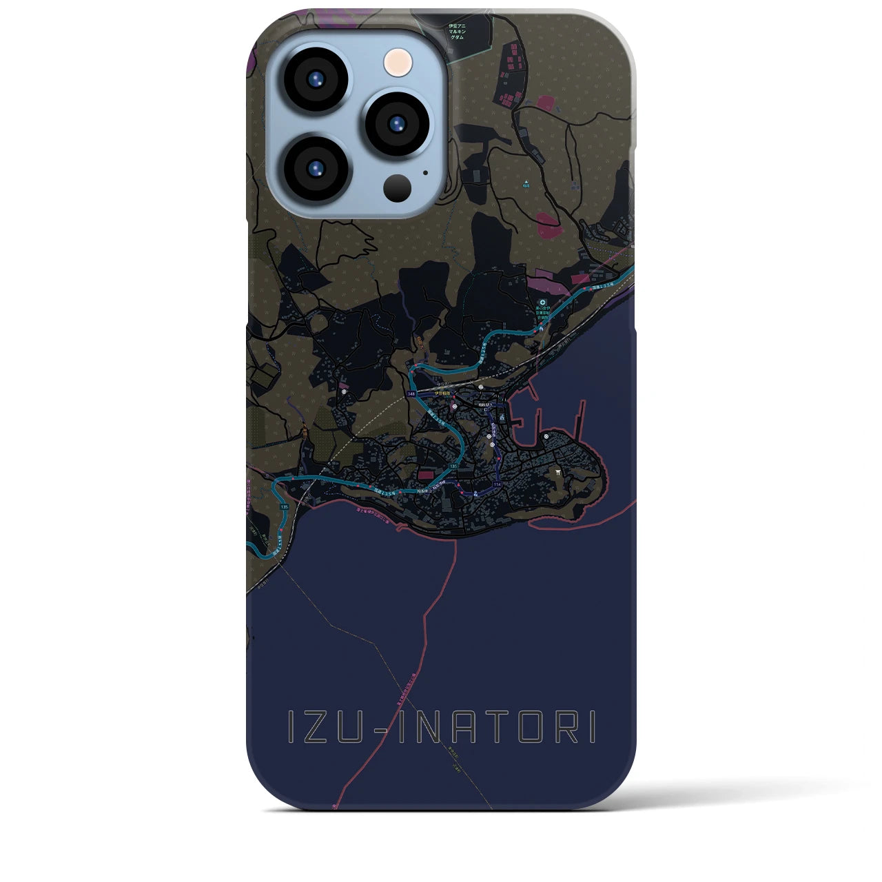 【伊豆稲取（静岡県）】地図柄iPhoneケース（バックカバータイプ）