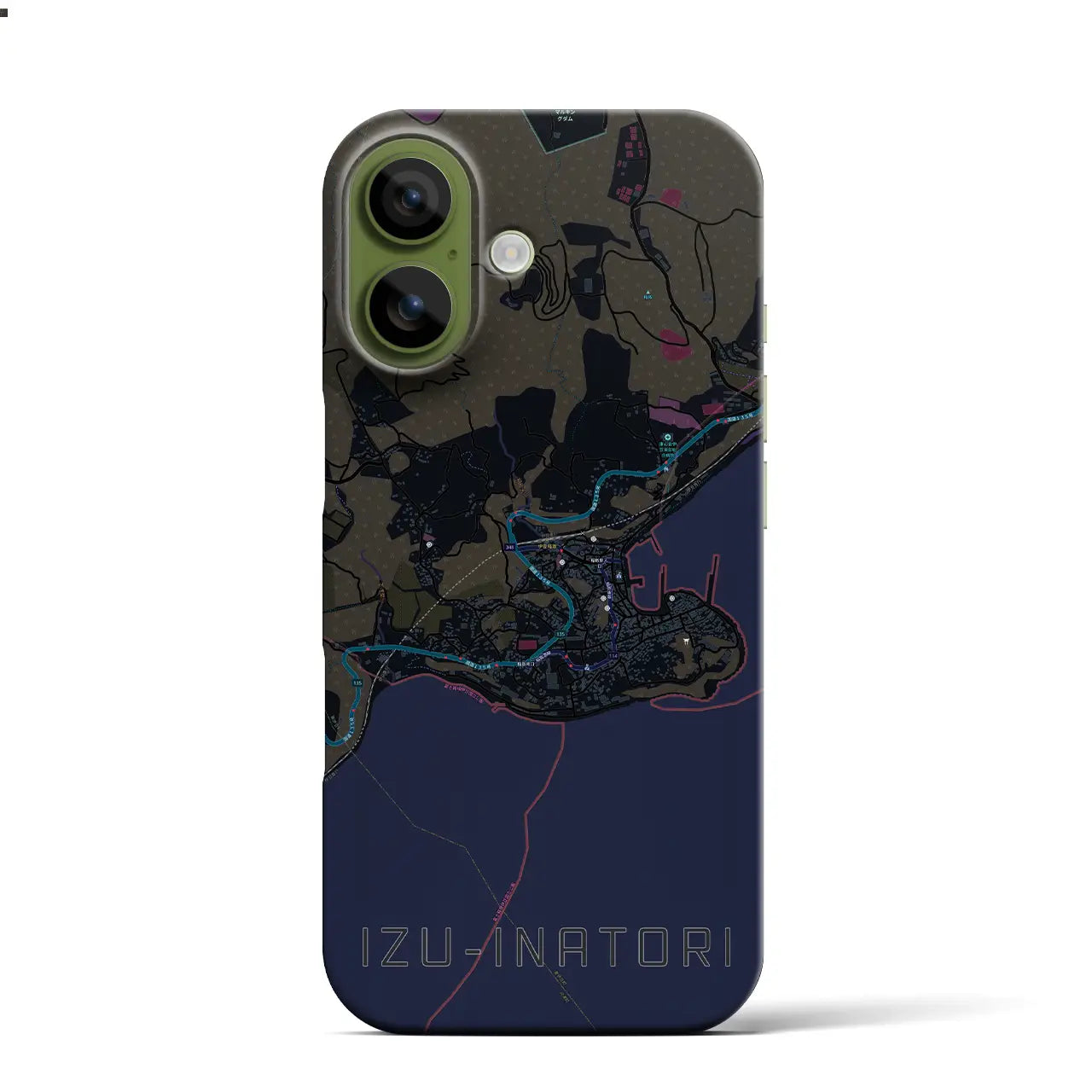 【伊豆稲取（静岡県）】地図柄iPhoneケース（バックカバータイプ）