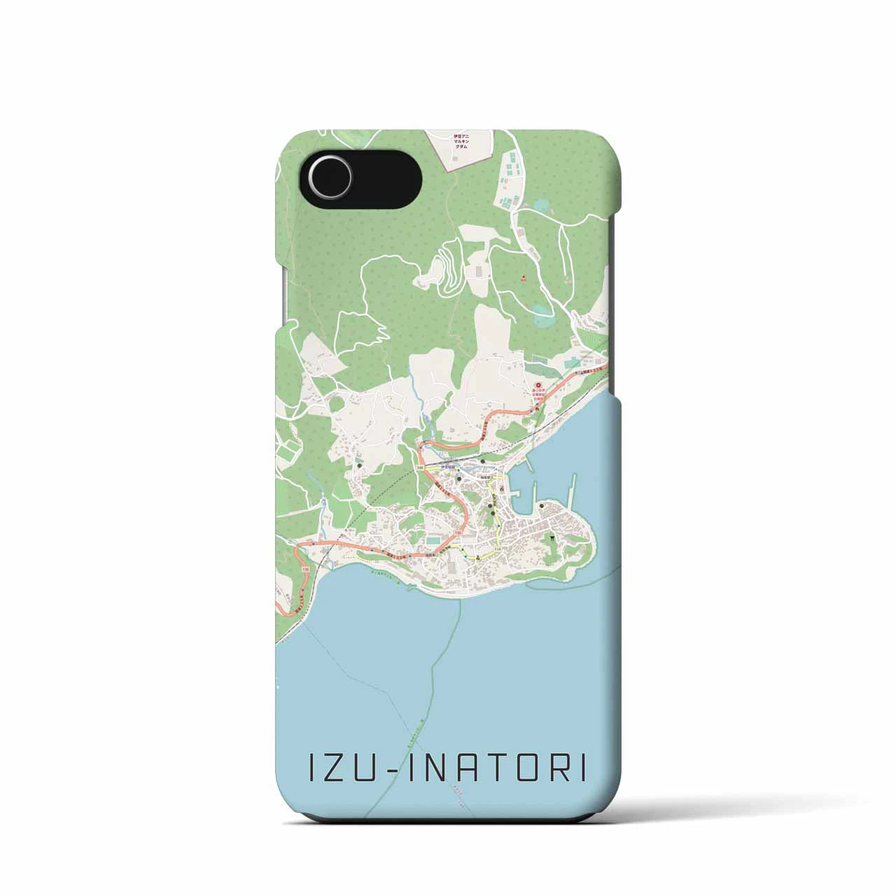 【伊豆稲取（静岡県）】地図柄iPhoneケース（バックカバータイプ）