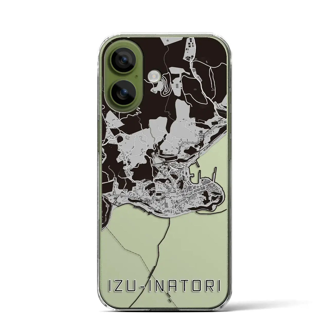 【伊豆稲取(静岡県)】地図柄iPhoneケース(クリアタイプ)モノトーン・iPhone 17 Pro Max 用