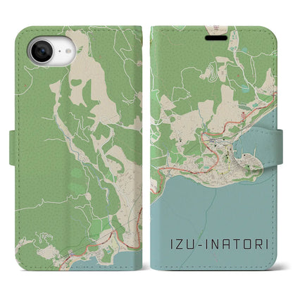 【伊豆稲取（静岡県）】地図柄iPhoneケース（手帳タイプ）
