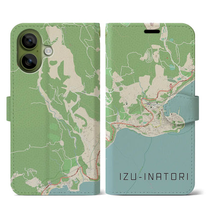 【伊豆稲取（静岡県）】地図柄iPhoneケース（手帳タイプ）