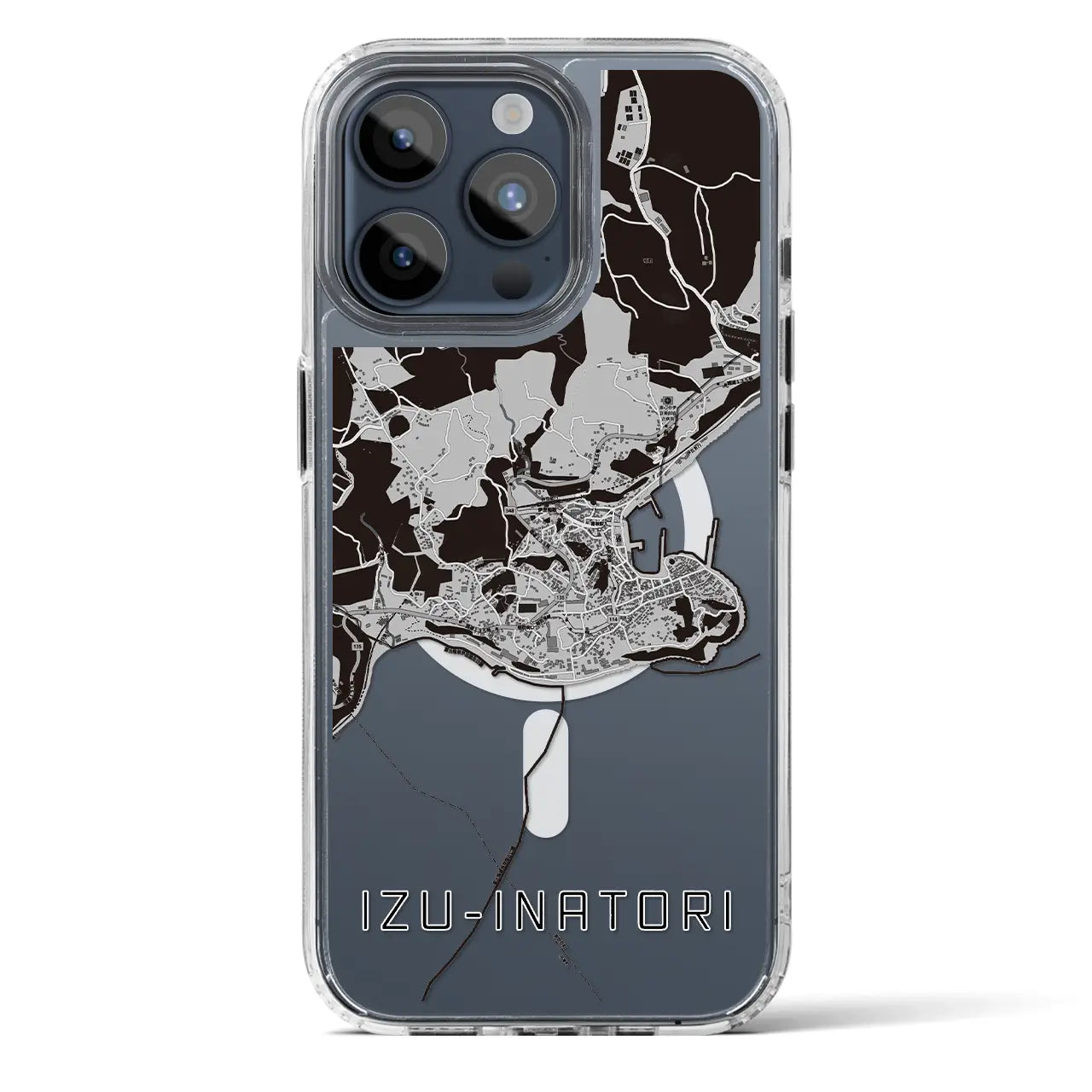 【伊豆稲取（静岡県）】地図柄iPhoneケース（MagSafeタイプ）