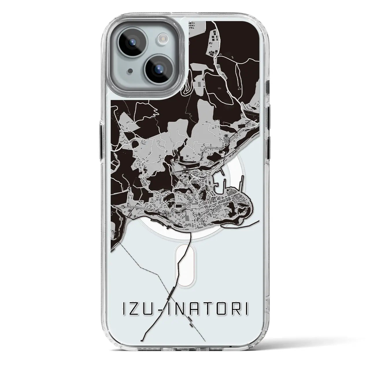 【伊豆稲取（静岡県）】地図柄iPhoneケース（MagSafeタイプ）