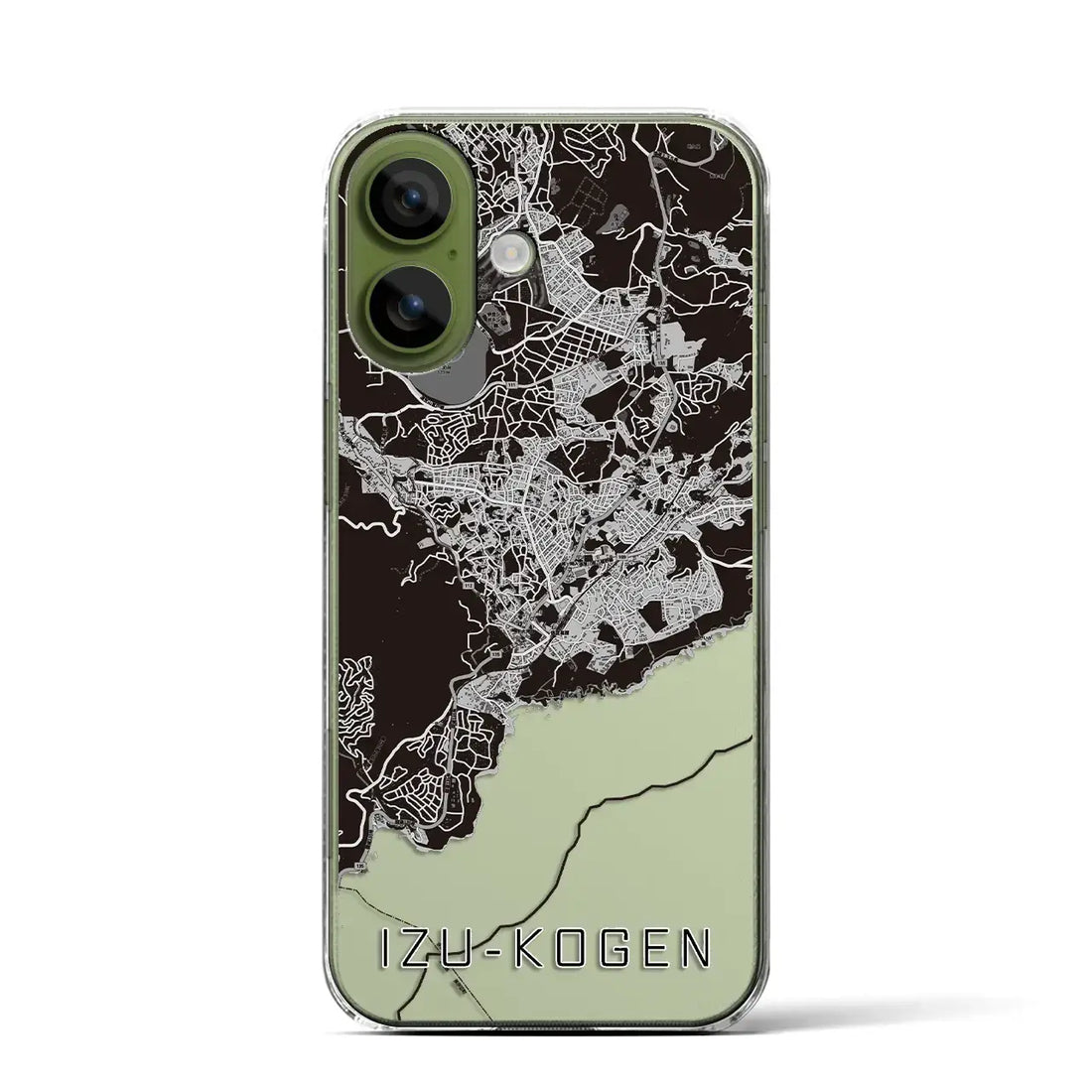 【伊豆高原(静岡県)】地図柄iPhoneケース(クリアタイプ)モノトーン・iPhone 17 Pro Max 用