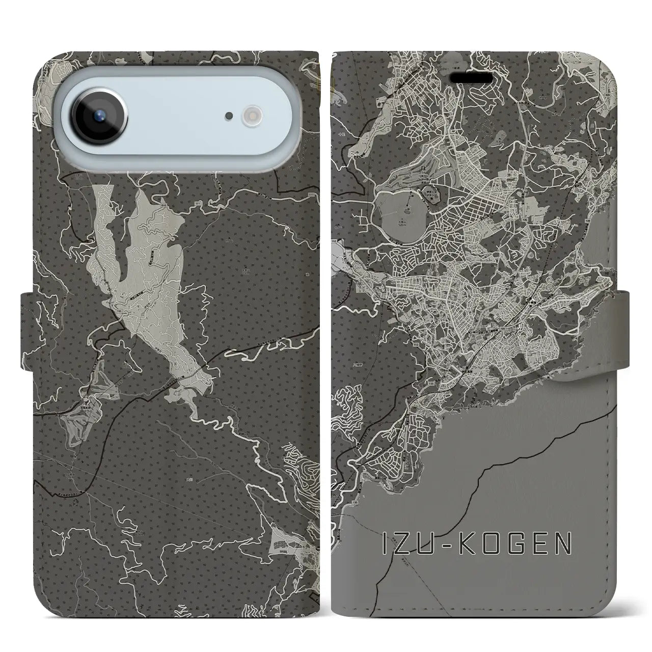 【伊豆高原（静岡県）】地図柄iPhoneケース（手帳タイプ）