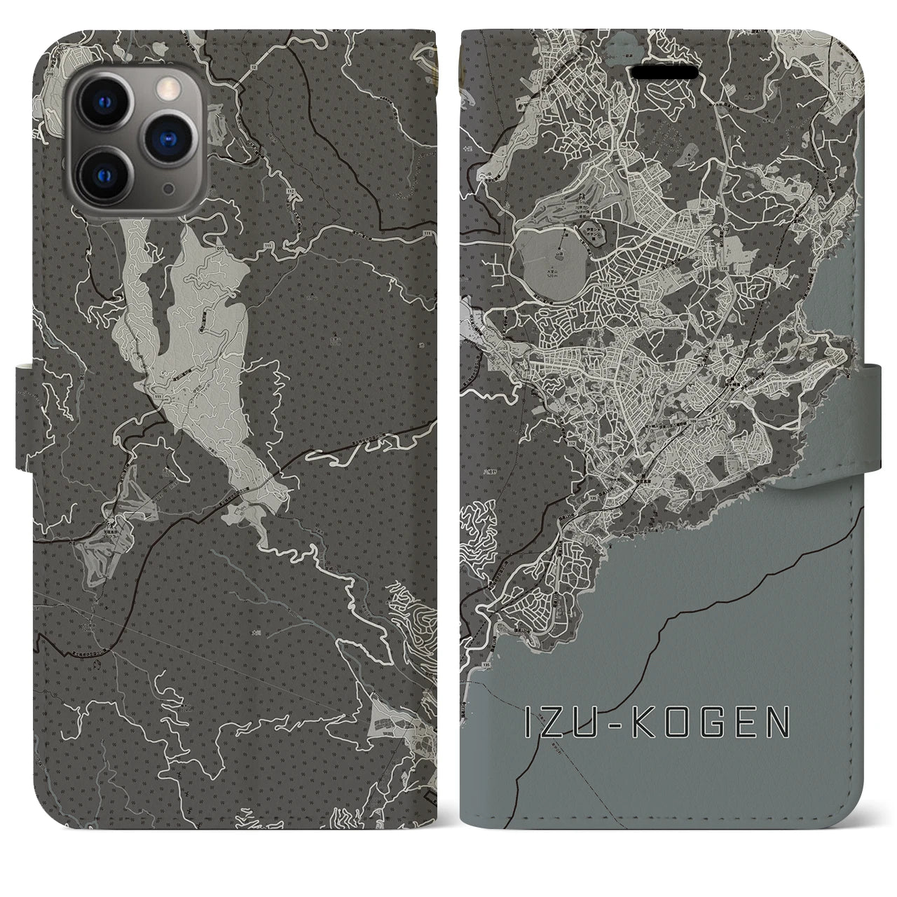 【伊豆高原（静岡県）】地図柄iPhoneケース（手帳タイプ）