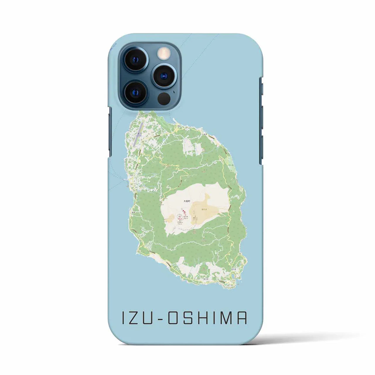 【伊豆大島（東京都）】地図柄iPhoneケース（バックカバータイプ）