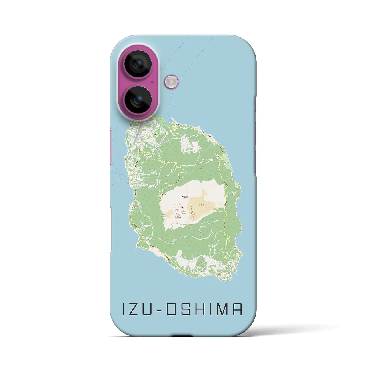 【伊豆大島（東京都）】地図柄iPhoneケース（バックカバータイプ）