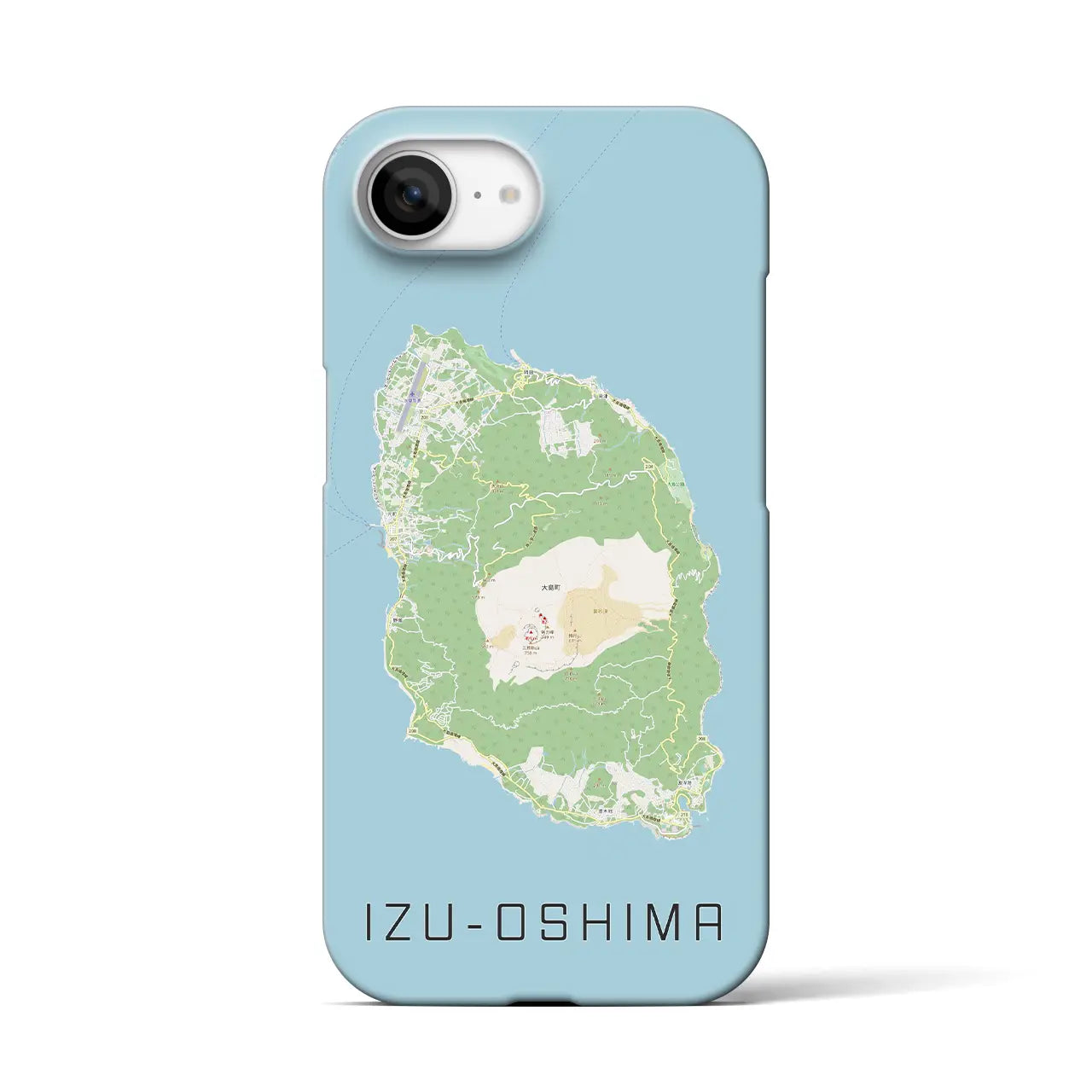 【伊豆大島（東京都）】地図柄iPhoneケース（バックカバータイプ）
