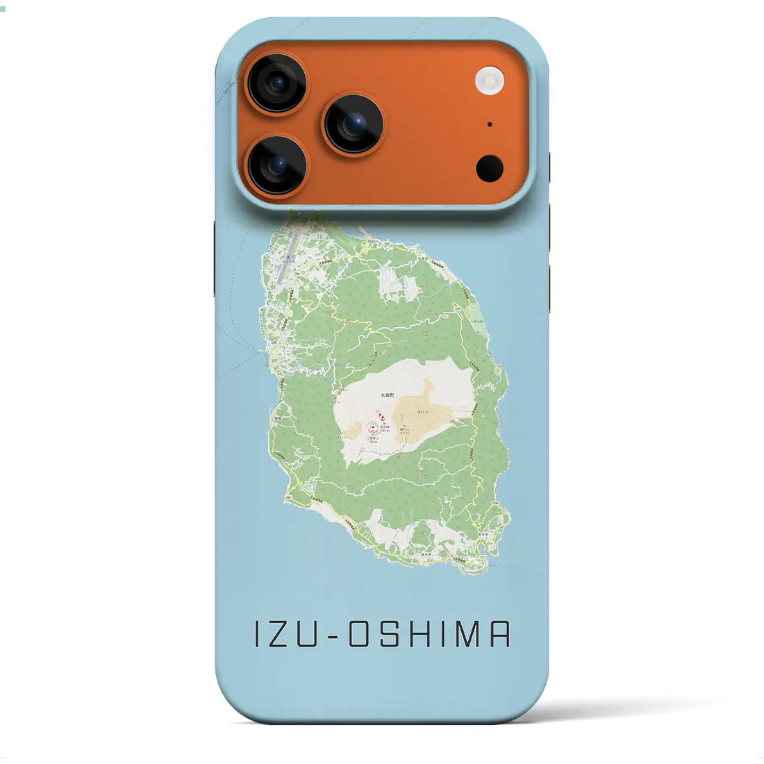 【伊豆大島（東京都）】地図柄iPhoneケース（バックカバータイプ）ナチュラル・iPhone 17 Pro Max 用