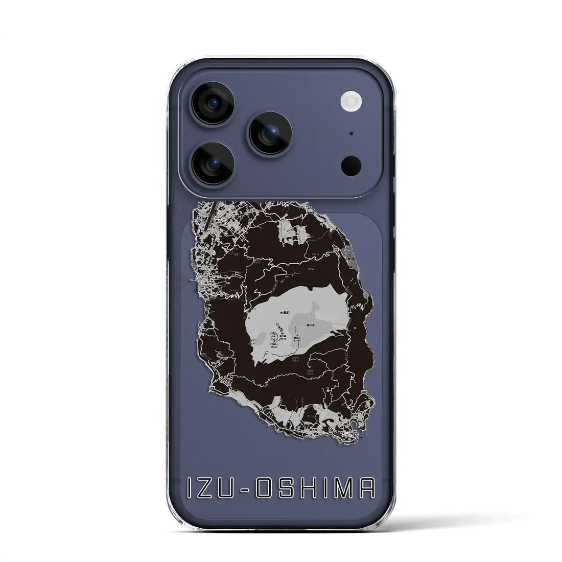 【伊豆大島（東京都）】地図柄iPhoneケース（クリアタイプ）