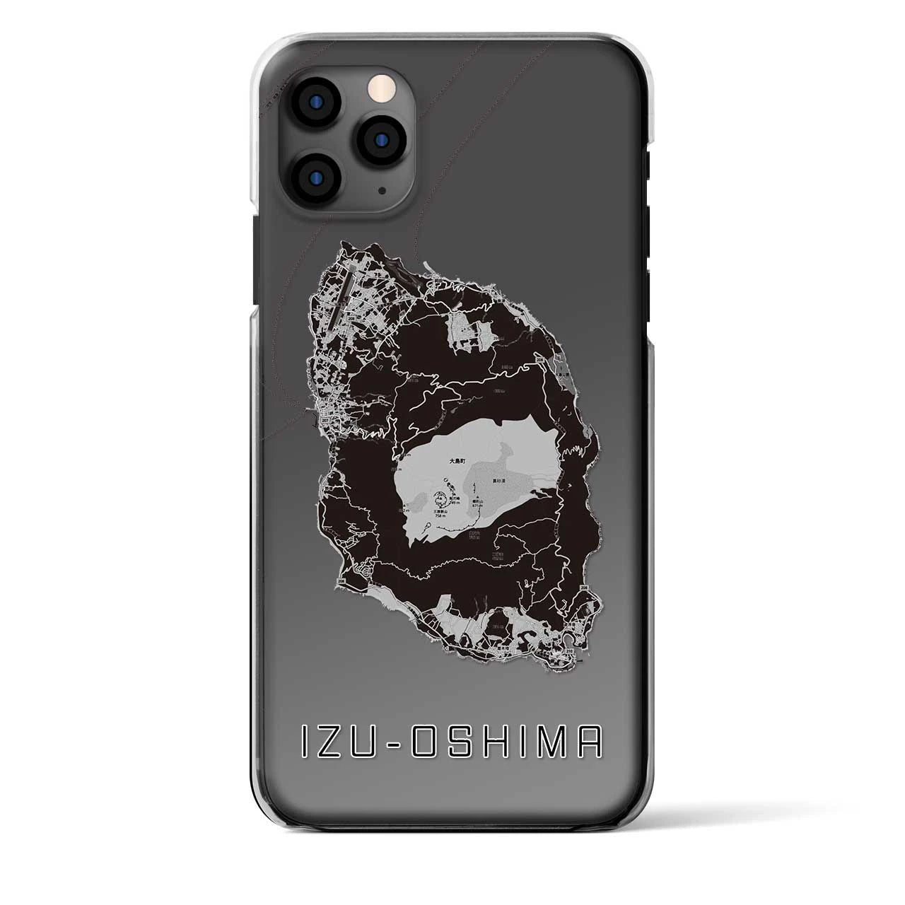 【伊豆大島（東京都）】地図柄iPhoneケース（クリアタイプ）