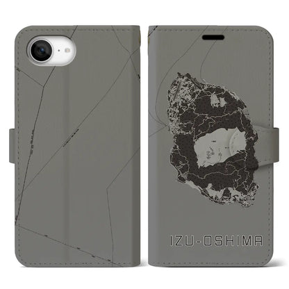 【伊豆大島（東京都）】地図柄iPhoneケース（手帳タイプ）