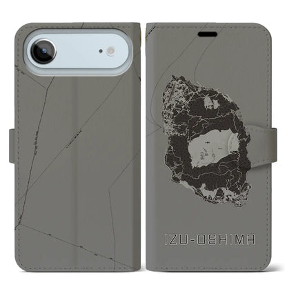 【伊豆大島（東京都）】地図柄iPhoneケース（手帳タイプ）