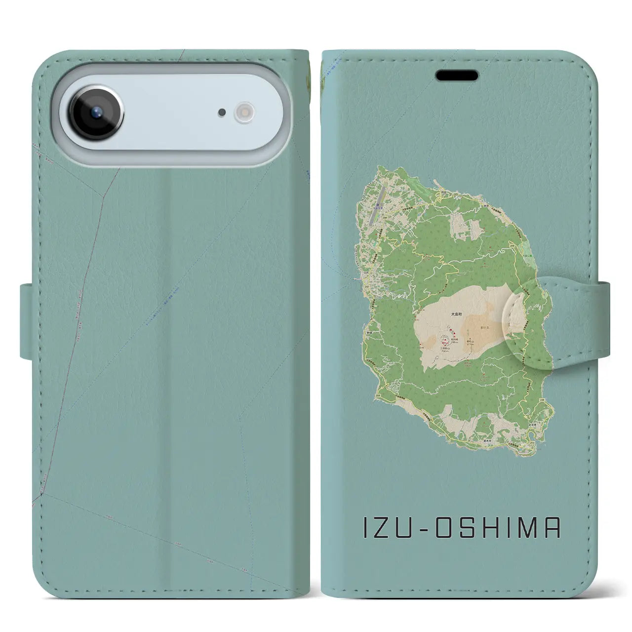 【伊豆大島（東京都）】地図柄iPhoneケース（手帳タイプ）