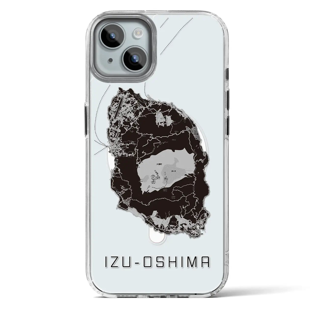 【伊豆大島（東京都）】地図柄iPhoneケース（MagSafeタイプ）