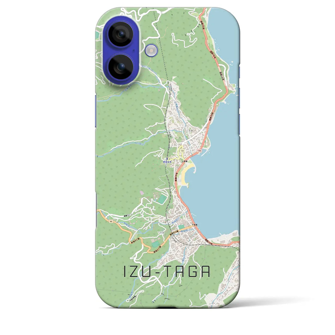 【伊豆多賀(静岡県)】地図柄iPhoneケース(バックカバータイプ)ブラック・iPhone 16 Pro Max 用