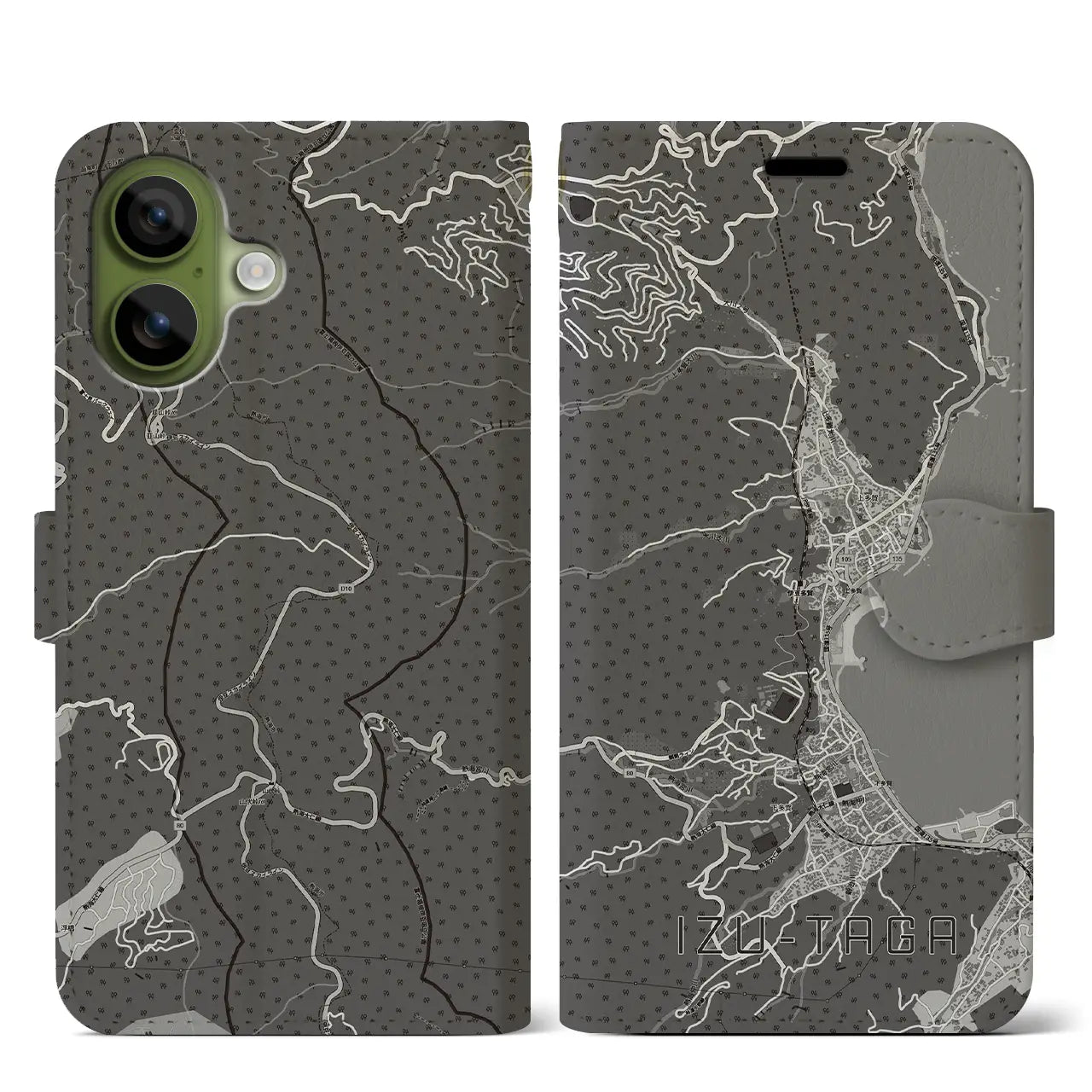 【伊豆多賀（静岡県）】地図柄iPhoneケース（手帳タイプ）