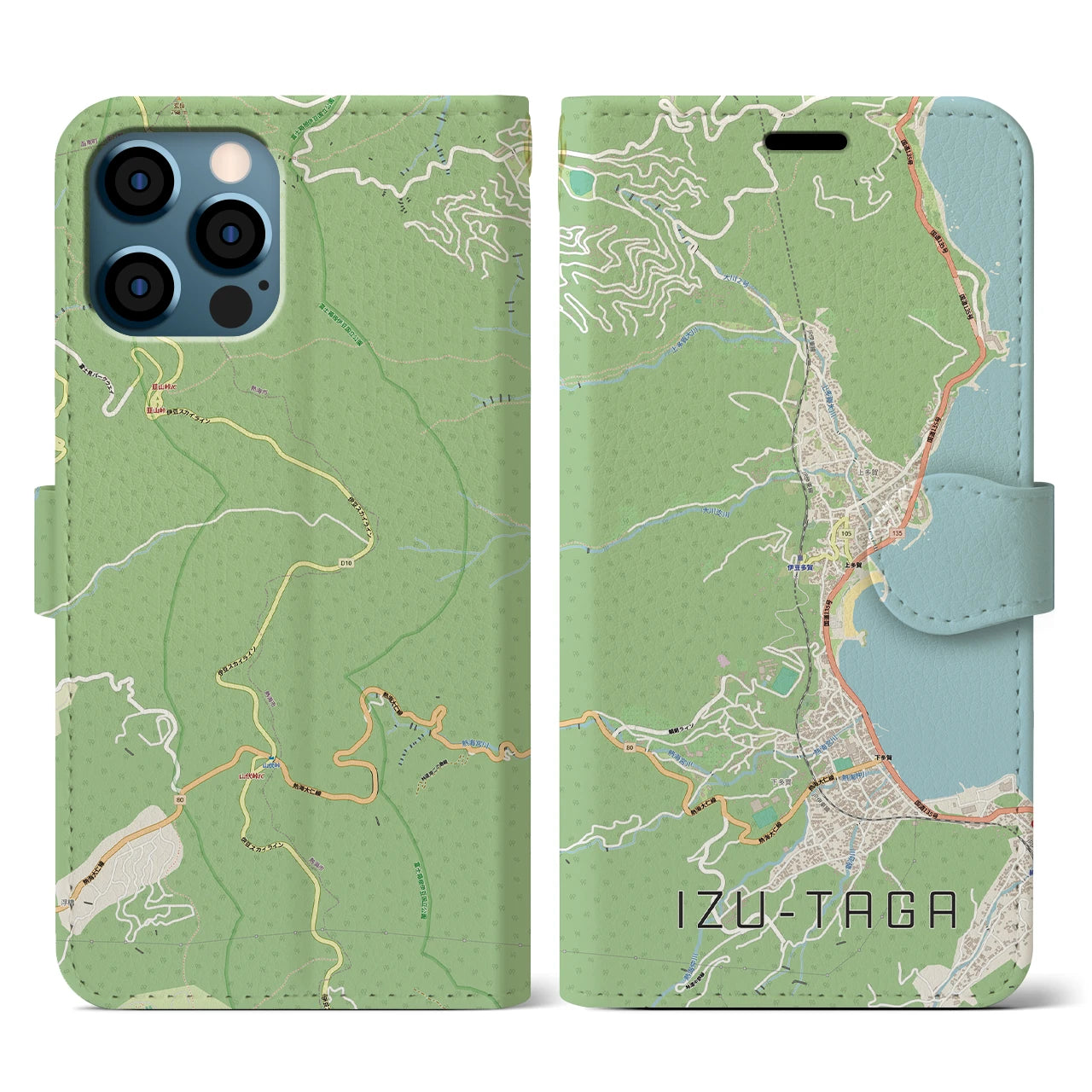 【伊豆多賀（静岡県）】地図柄iPhoneケース（手帳タイプ）