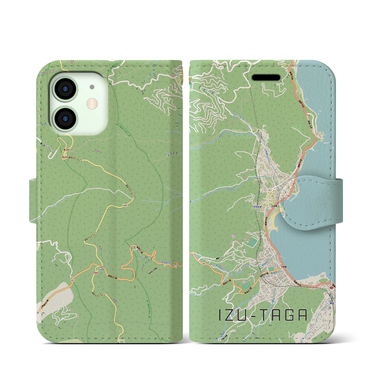 【伊豆多賀（静岡県）】地図柄iPhoneケース（手帳タイプ）