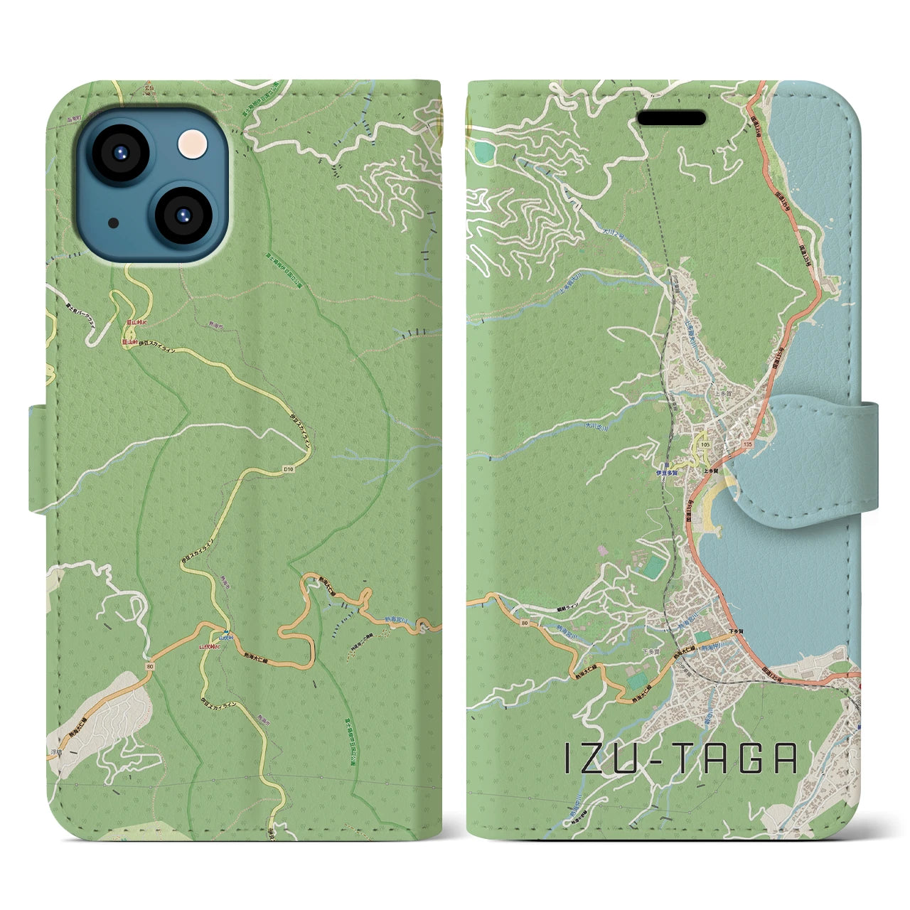 【伊豆多賀（静岡県）】地図柄iPhoneケース（手帳タイプ）