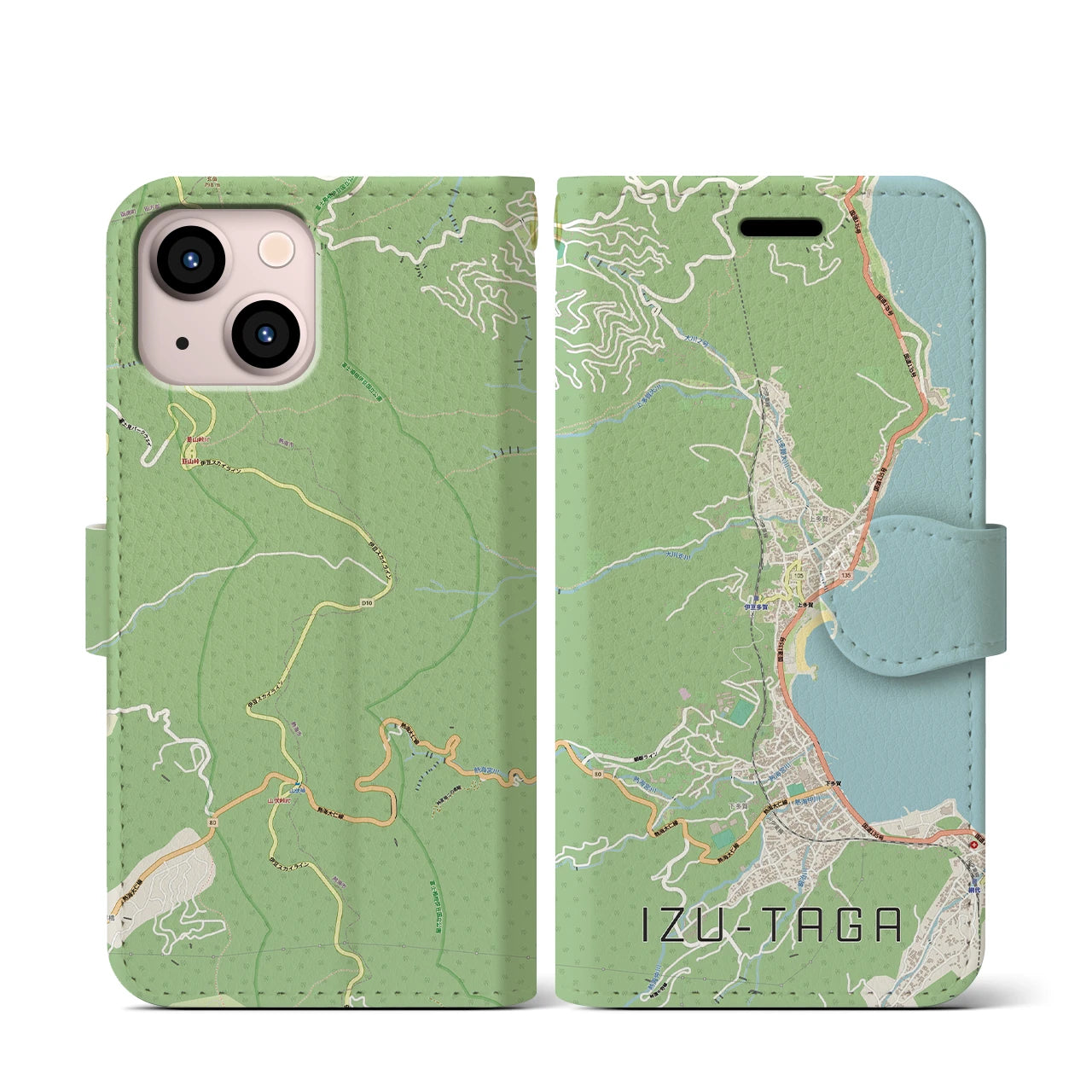【伊豆多賀（静岡県）】地図柄iPhoneケース（手帳タイプ）