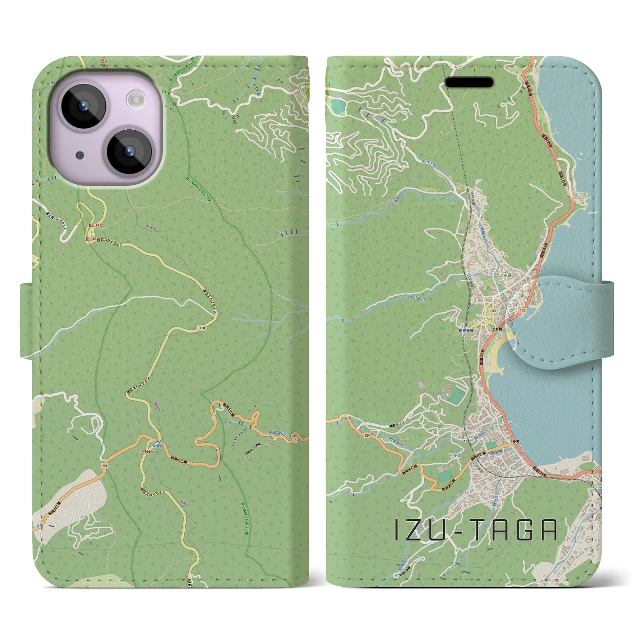 【伊豆多賀（静岡県）】地図柄iPhoneケース（手帳タイプ）