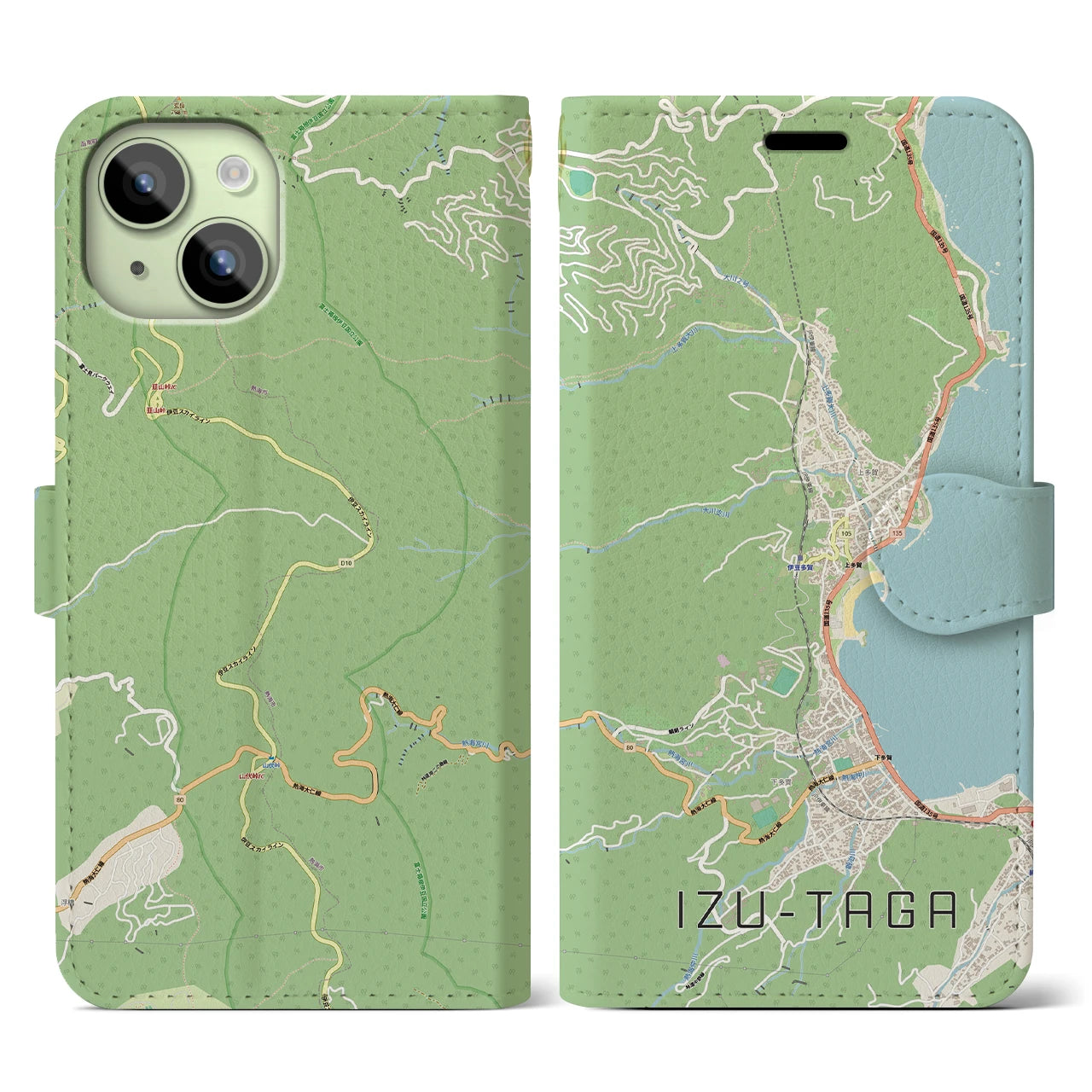 【伊豆多賀（静岡県）】地図柄iPhoneケース（手帳タイプ）
