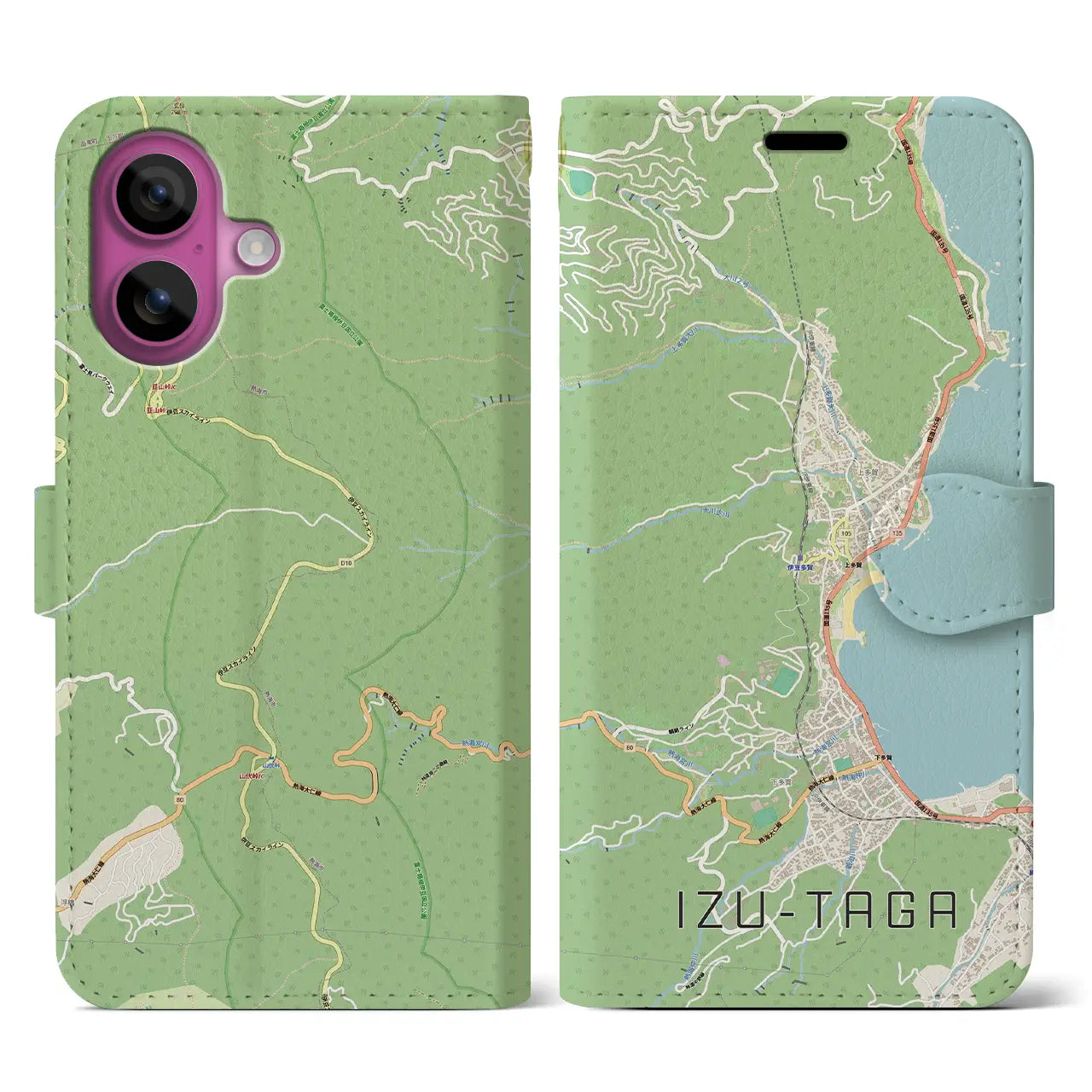 【伊豆多賀（静岡県）】地図柄iPhoneケース（手帳タイプ）