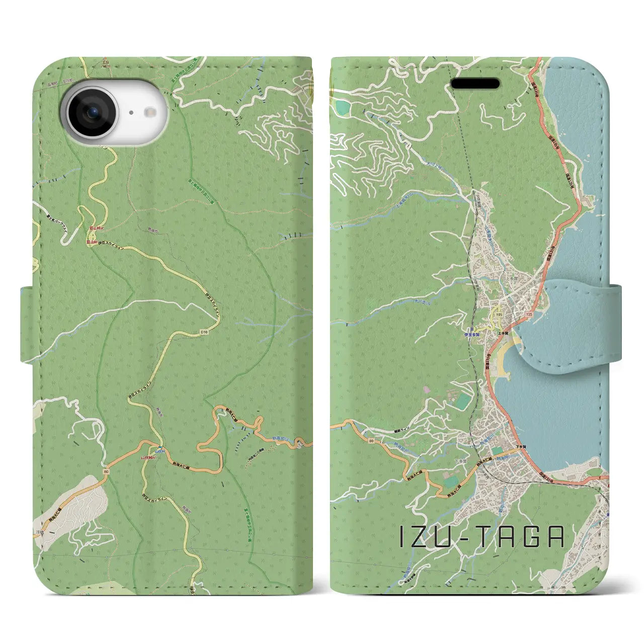 【伊豆多賀（静岡県）】地図柄iPhoneケース（手帳タイプ）