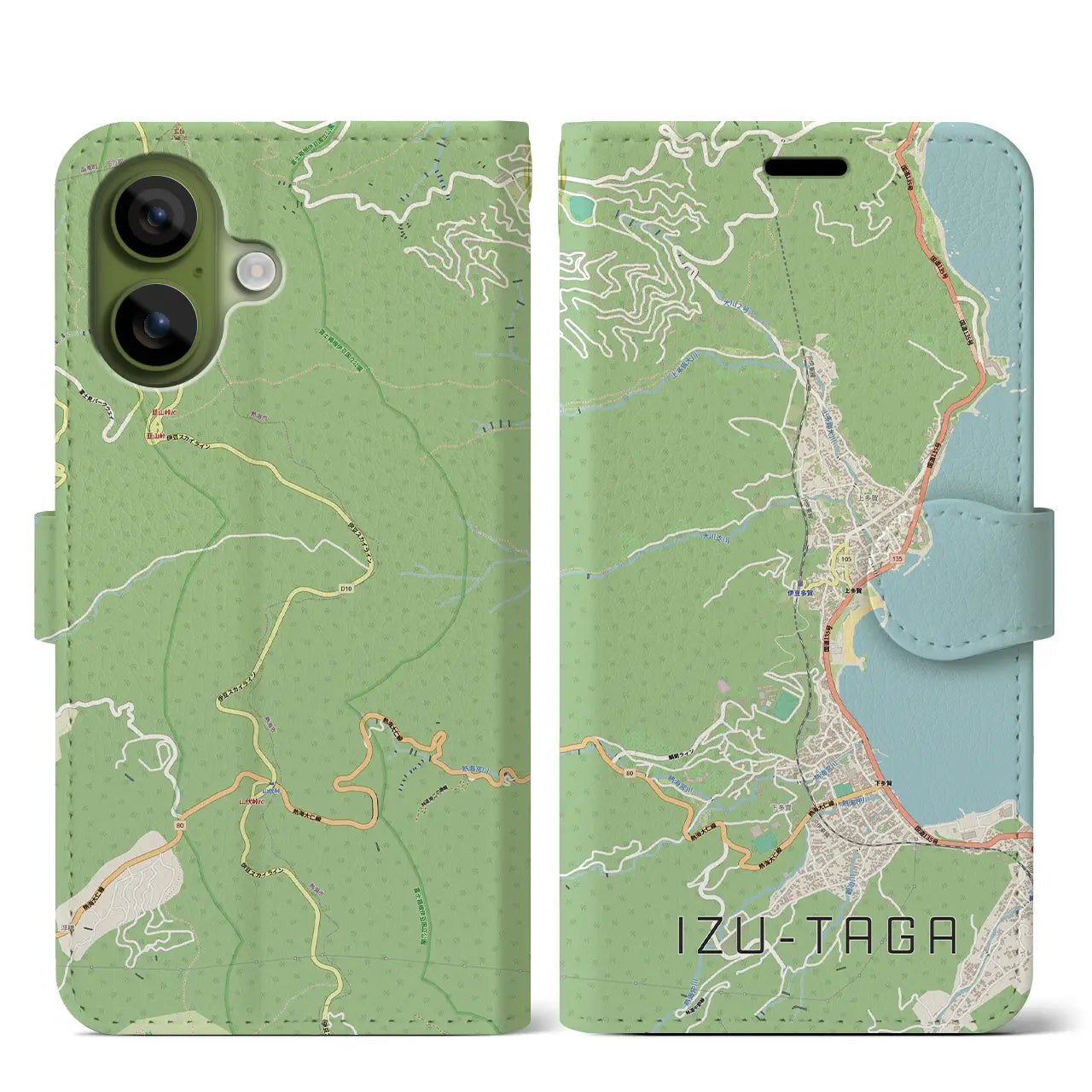 【伊豆多賀（静岡県）】地図柄iPhoneケース（手帳タイプ）ナチュラル・iPhone 17 Pro Max 用