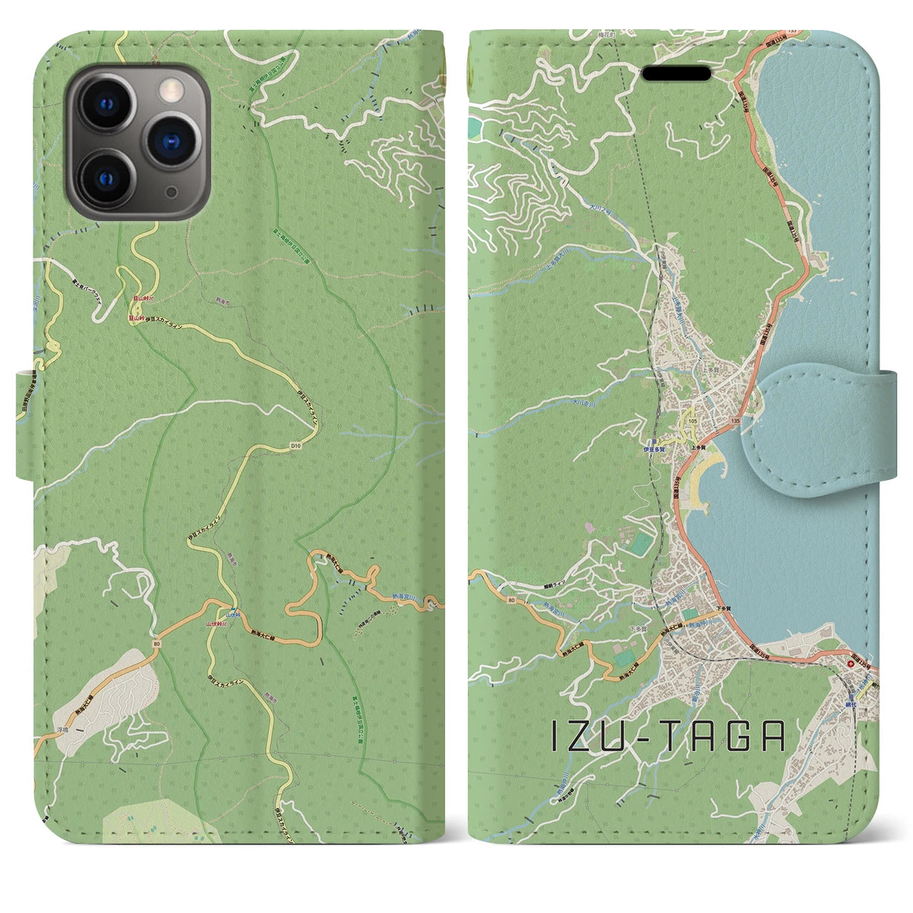 【伊豆多賀（静岡県）】地図柄iPhoneケース（手帳タイプ）