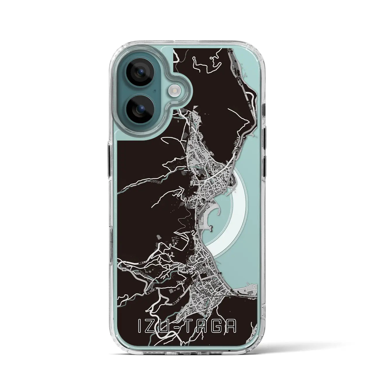 【伊豆多賀（静岡県）】地図柄iPhoneケース（MagSafeタイプ）モノトーン・iPhone 16 Pro 用