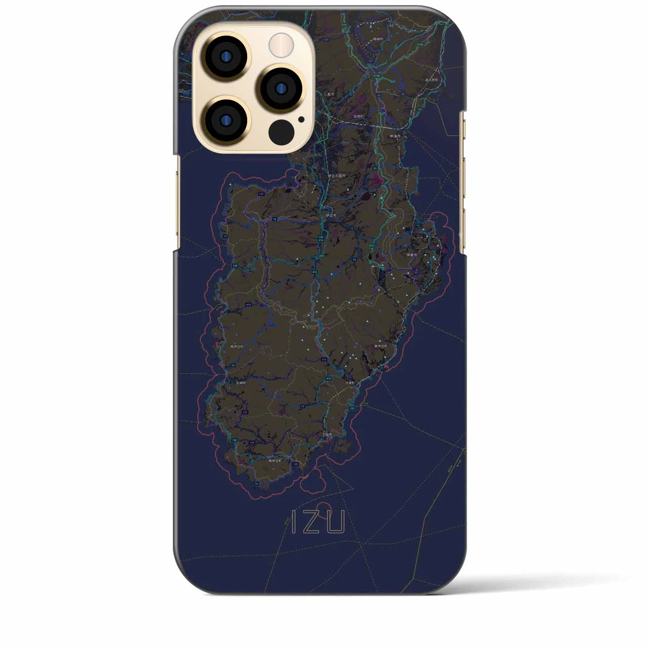 【伊豆2（静岡県）】地図柄iPhoneケース（バックカバータイプ）
