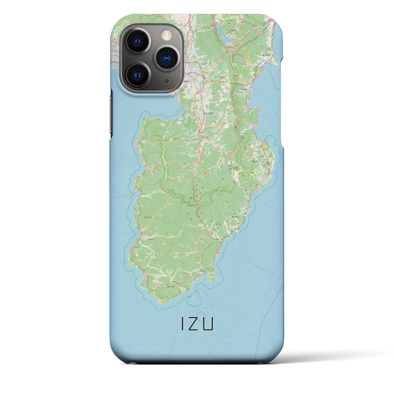 【伊豆2（静岡県）】地図柄iPhoneケース（バックカバータイプ）