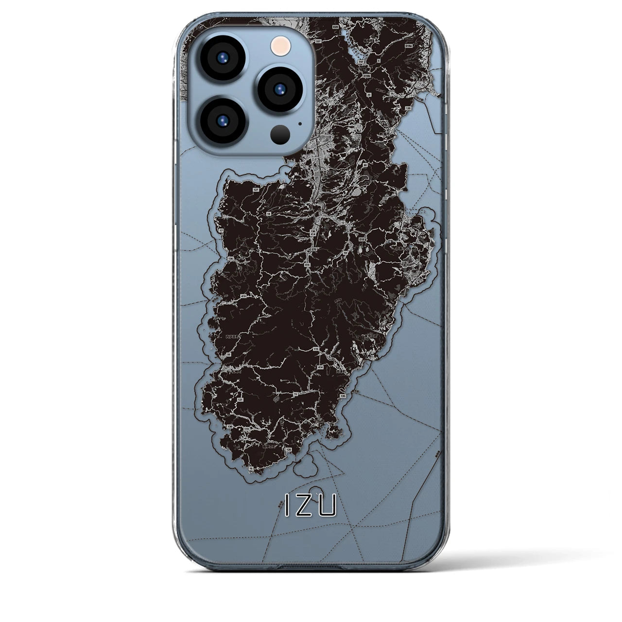 【伊豆2（静岡県）】地図柄iPhoneケース（クリアタイプ）