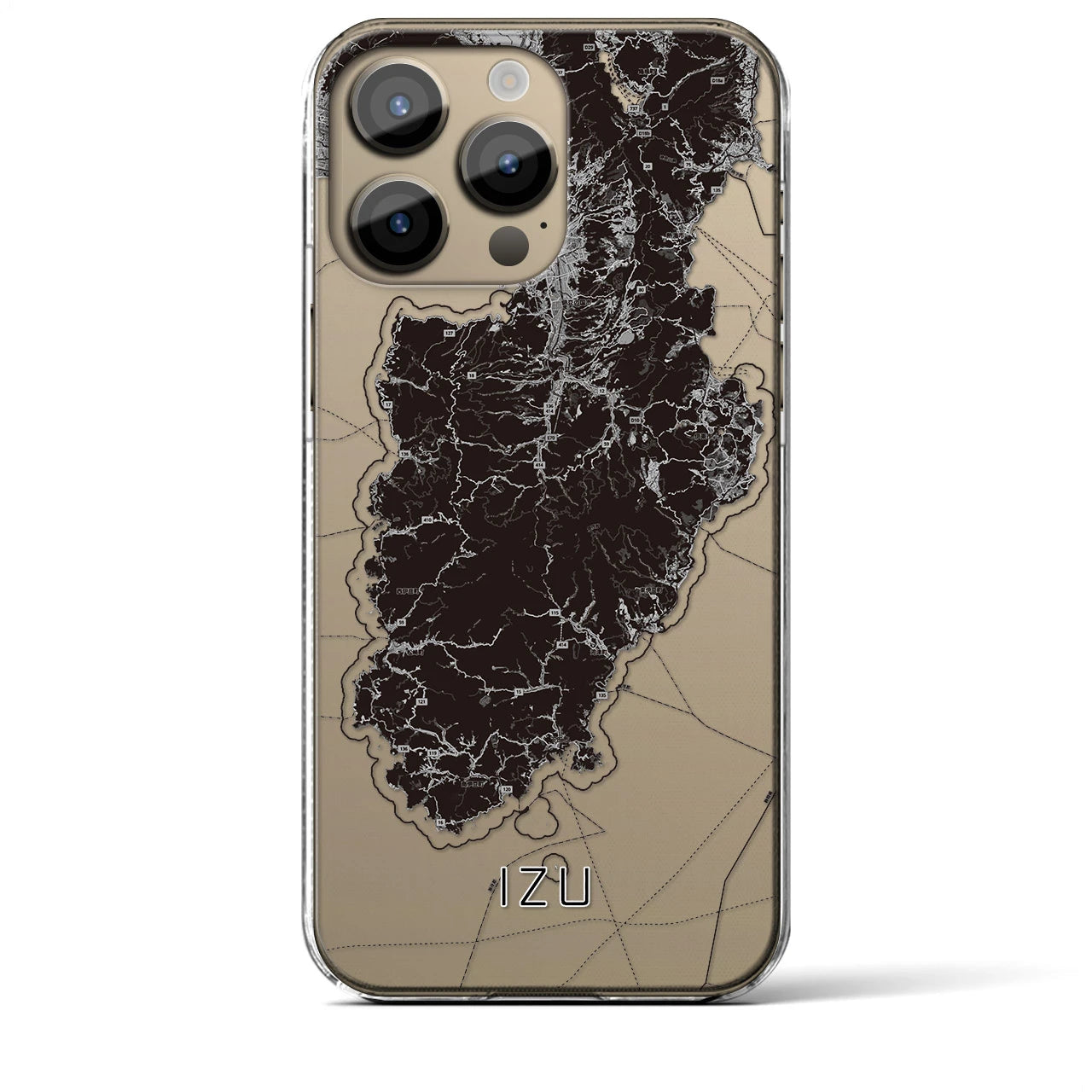 【伊豆2（静岡県）】地図柄iPhoneケース（クリアタイプ）