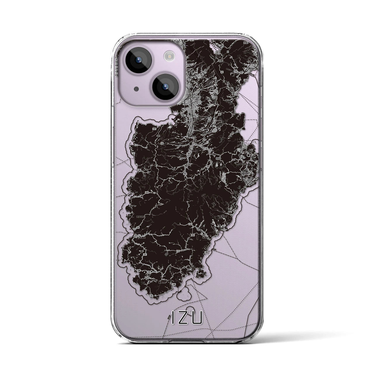 【伊豆2（静岡県）】地図柄iPhoneケース（クリアタイプ）