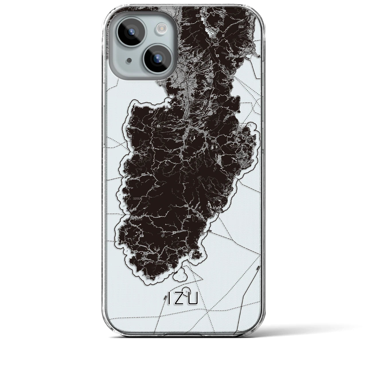 【伊豆2（静岡県）】地図柄iPhoneケース（クリアタイプ）