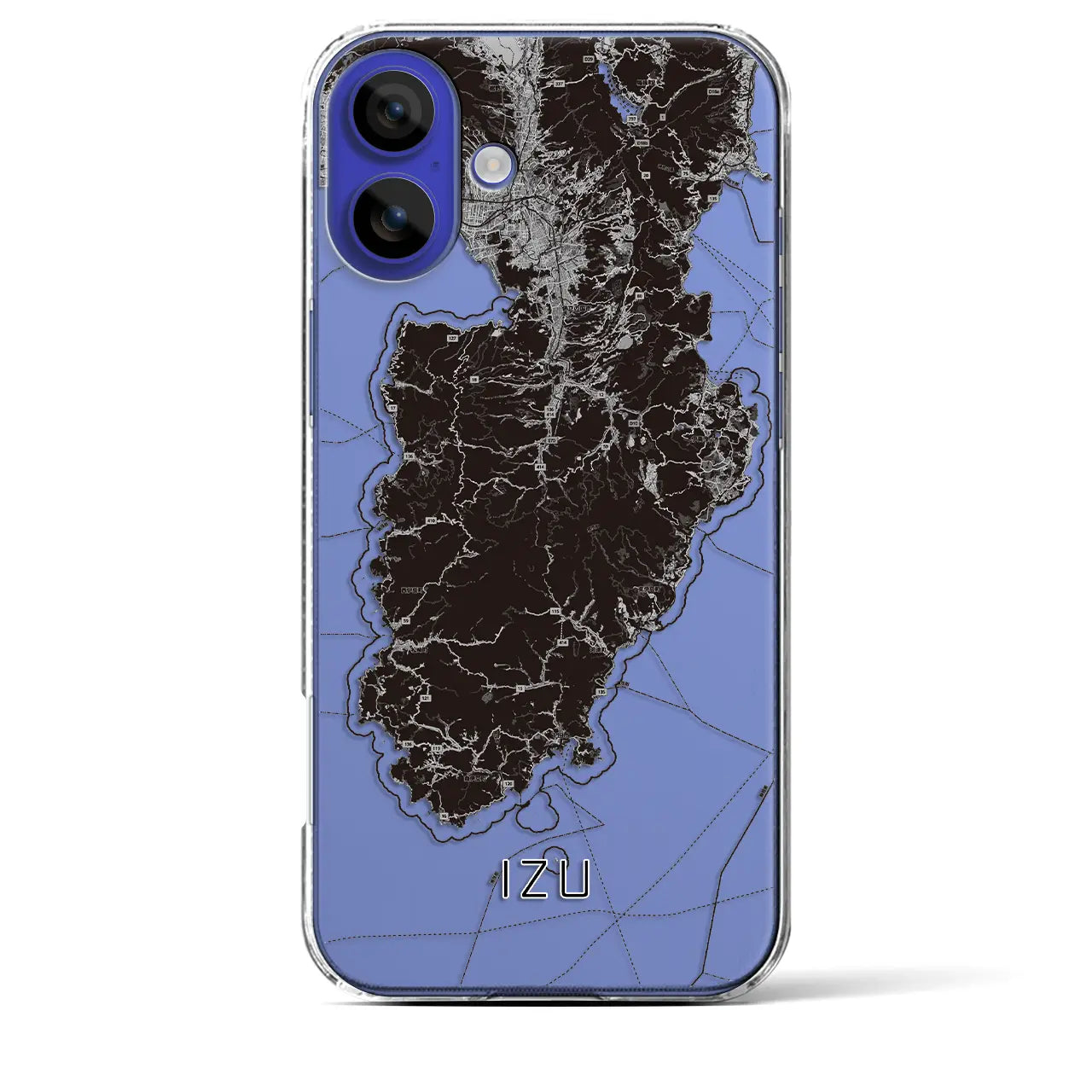 【伊豆2（静岡県）】地図柄iPhoneケース（クリアタイプ）