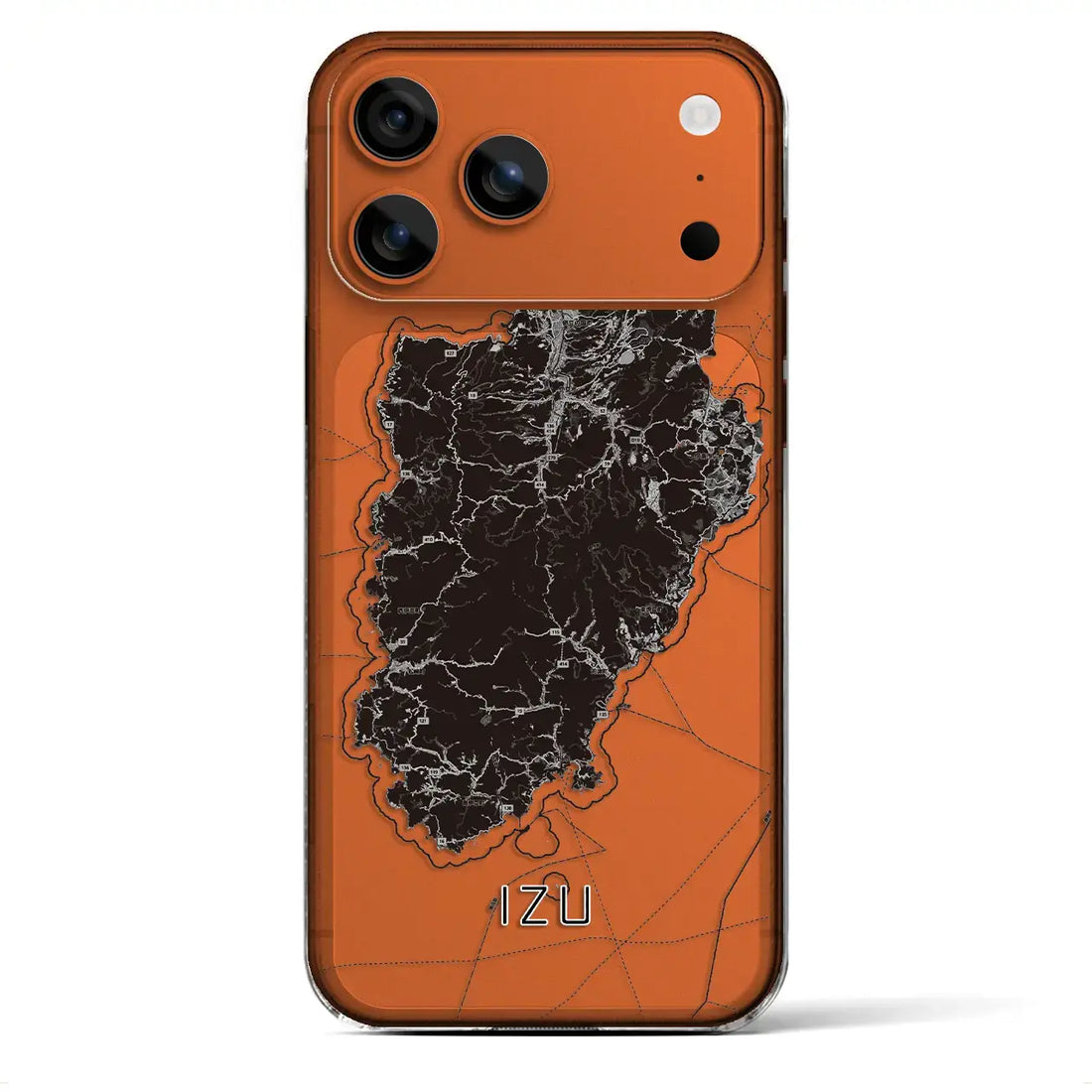 【伊豆2（静岡県）】地図柄iPhoneケース（クリアタイプ）モノトーン・iPhone 17 Pro Max 用