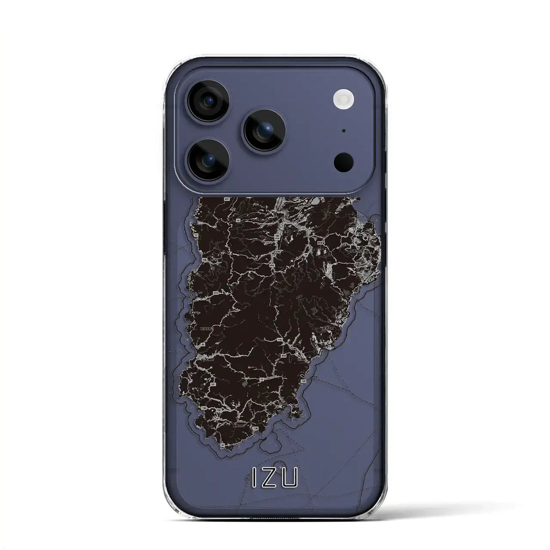 【伊豆2（静岡県）】地図柄iPhoneケース（クリアタイプ）モノトーン・iPhone 17 Pro Max 用