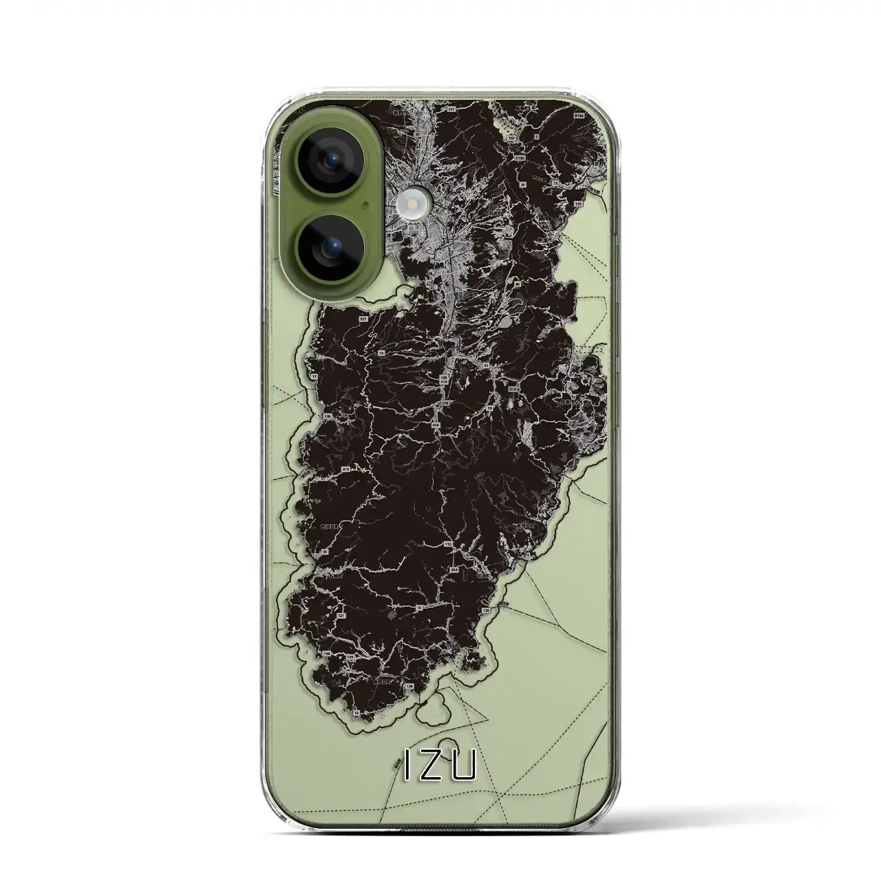 【伊豆2（静岡県）】地図柄iPhoneケース（クリアタイプ）