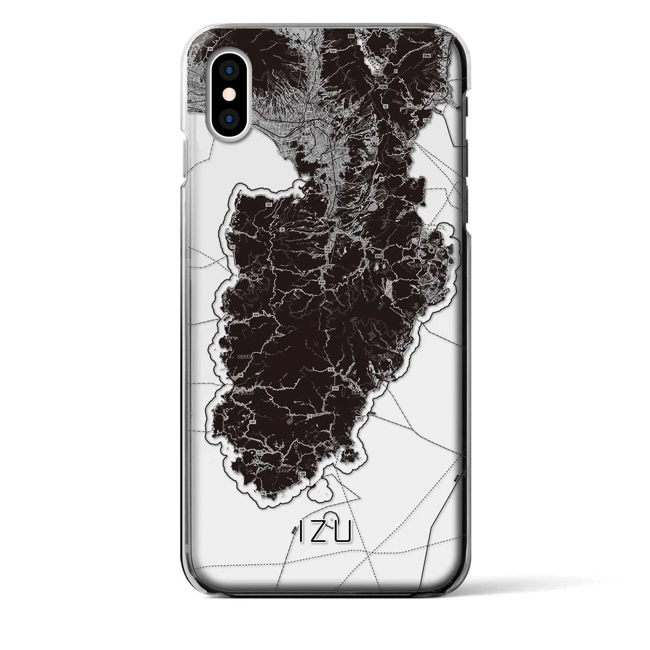 【伊豆2（静岡県）】地図柄iPhoneケース（クリアタイプ）