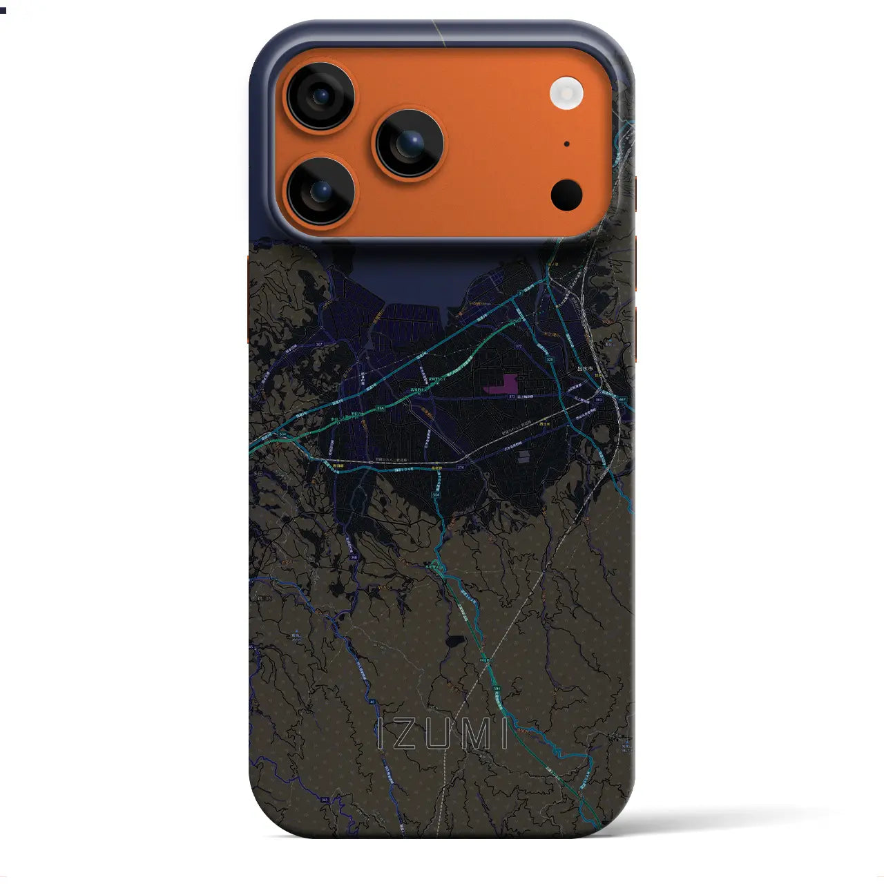 【出水（鹿児島県）】地図柄iPhoneケース（バックカバータイプ）