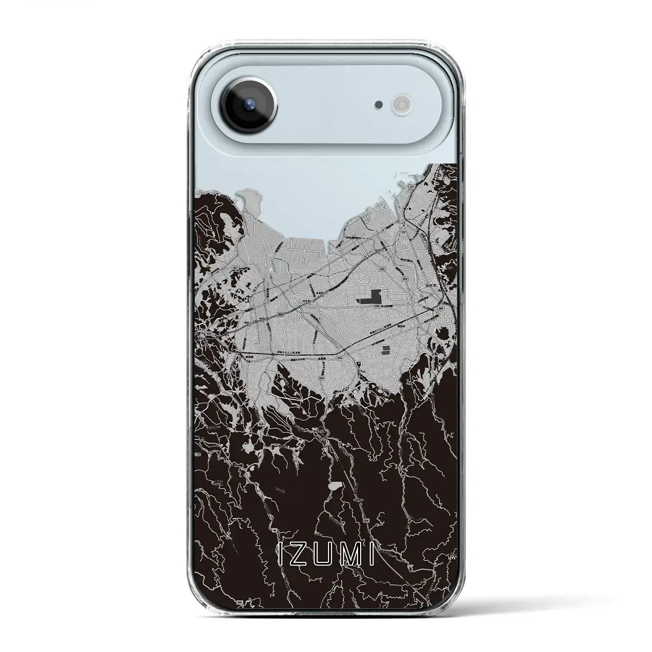 【出水（鹿児島県）】地図柄iPhoneケース（クリアタイプ）モノトーン・iPhone 17 Pro Max 用